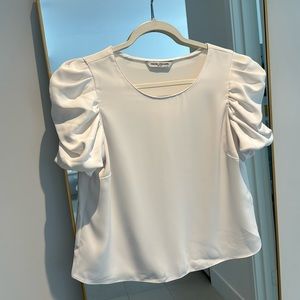 Amanda Uprichard Merris Top White Puff Sleeve